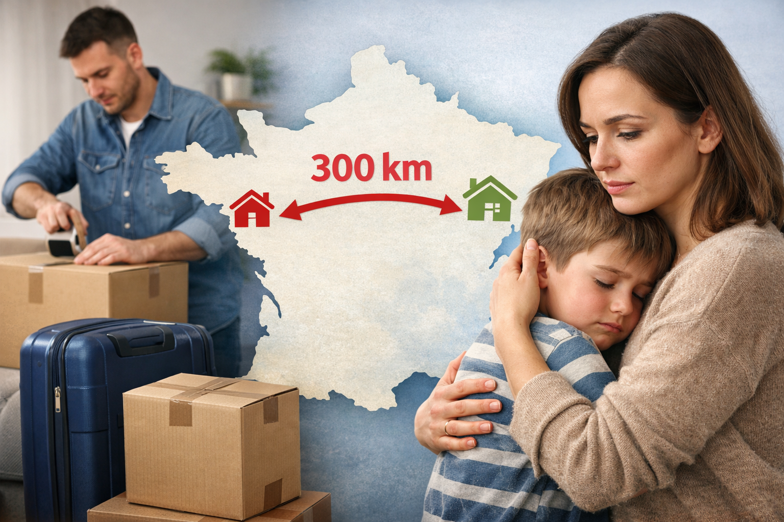 You are currently viewing Déménagement d’un parent après divorce : garde alternée, droits, pension… ce que décident vraiment les JAF