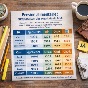 Lire la suite à propos de l’article Pension alimentaire : quand 4 intelligences artificielles donnent 4 réponses très différentes